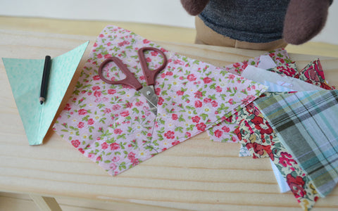 May Day Bunting -- Lucas traces onto fabric