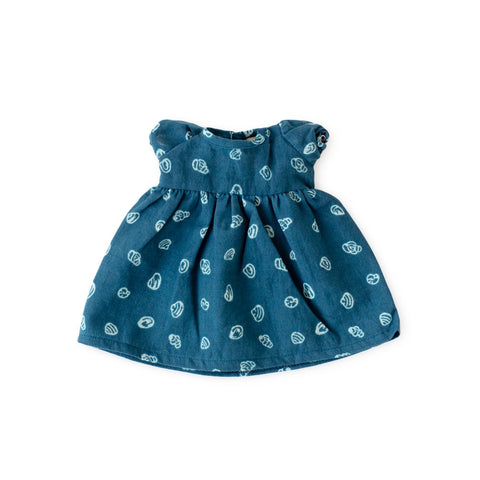 riverbank dress for dolls flat lay