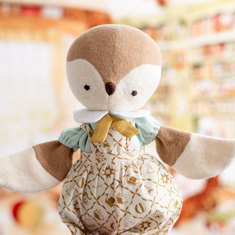 portrait of lucy owl wearing scholarly blouse for dolls underneath exercise bloomers