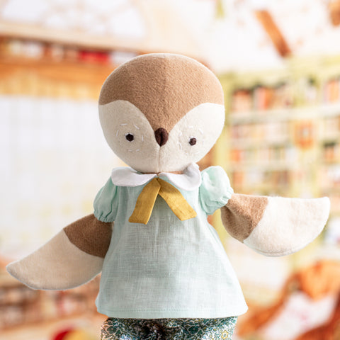 portrait of lucy owl wearing scholarly blouse for dolls