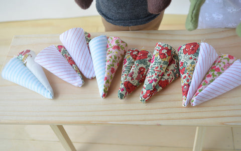 May Day Bunting -- Turning the triangles right side out