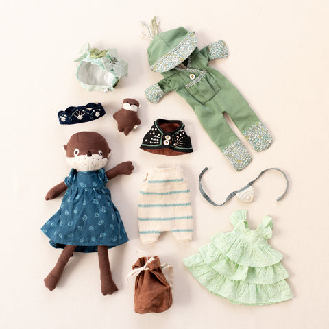 editorial of clara otter with her collection