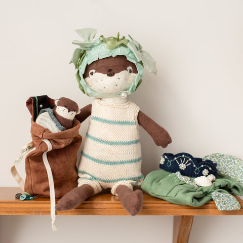 clara otter with her dry bag backpack and other belongings