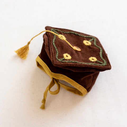 closeup of thinking cap for dolls